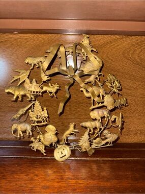Vintage Dresden Brass Petite All Holiday Season Wreath